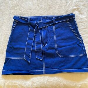 Wild Fable Royal Blue Mini Skirt with Contrast Stitching Size 14